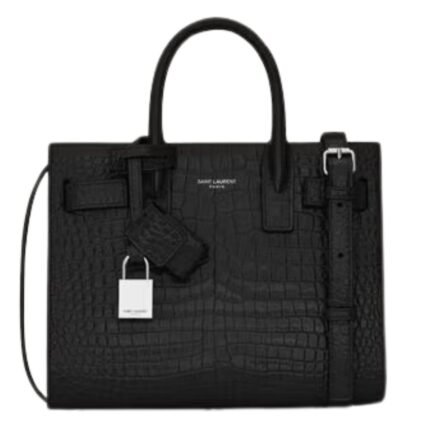 SAINT LAURENT SAC DE JOUR IN CROCODILE EMBOSSED LEATHER NANO