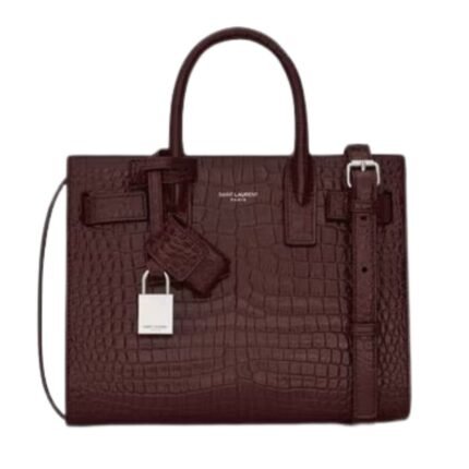 SAINT LAURENT SAC DE JOUR IN CROCODILE EMBOSSED LEATHER NANO
