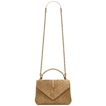 SAINT LAURENT COLLEGE MEDIUM IN QUILTED SUEDE