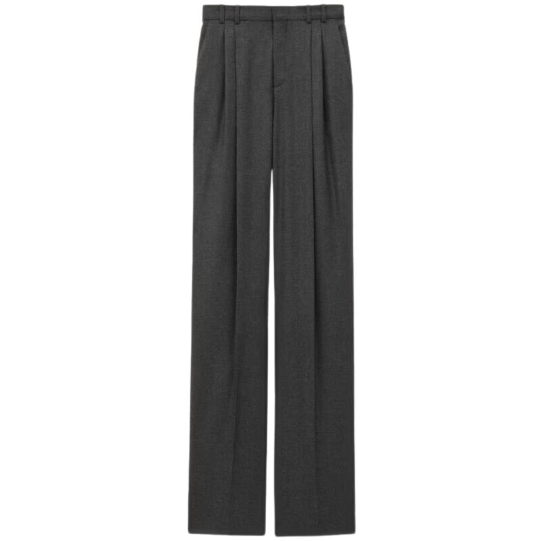 1 SAINT LAURENT WIDE LEG PANTS IN CASHMERE