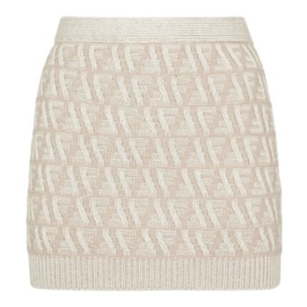 FENDI FF CASHMERE AND WOOL MINI SKIRTFENDI FF CASHMERE AND WOOL MINI SKIRT