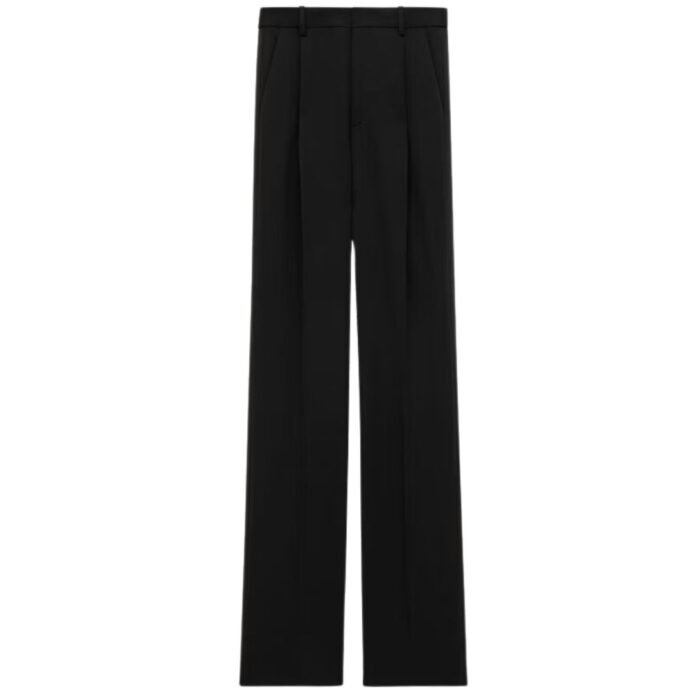 SAINT LAURENT TUXEDO PANTS IN GRAIN DE POUDRE