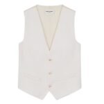 SAINT LAURENT VEST IN GRAIN DE POUDRE
