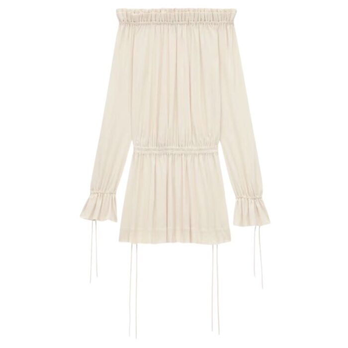 SAINT LAURENT GATHERED DRESS IN JERSEY