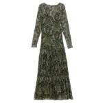 SAINT LAURENT LONG DRESS IN PAISLEY SILK CREPON