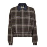 FENDI BLOUSON BROWN FENDI TARTAN BOMBER JACKET