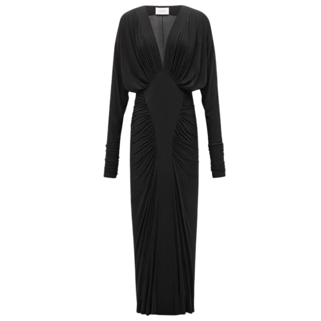 1 SAINT LAURENT RUCHED DRESS IN STRETCH JERSEY