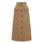 SAINT LAURENT MIDI SKIRT IN COTTON SERGE