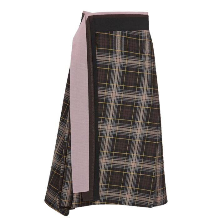 FENDI BROWN FENDI TARTAN SKIRT