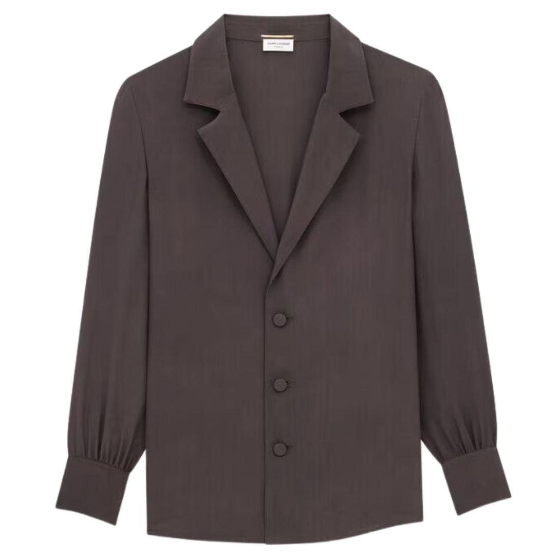 1 SAINT LAURENT PAJAMA SHIRT IN SILK CREPE DE CHINE
