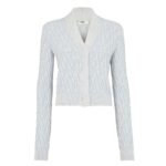 FENDI CARDIGAN LIGHT BLUE FF CASHMERE AND WOOL
