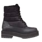 FENDI BLACK LEATHER BIKER BOOTS