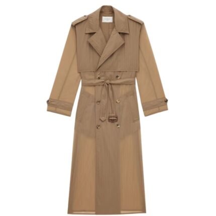 SAINT LAURENT TRENCH COAT IN CRINKLED POLYAMIDE