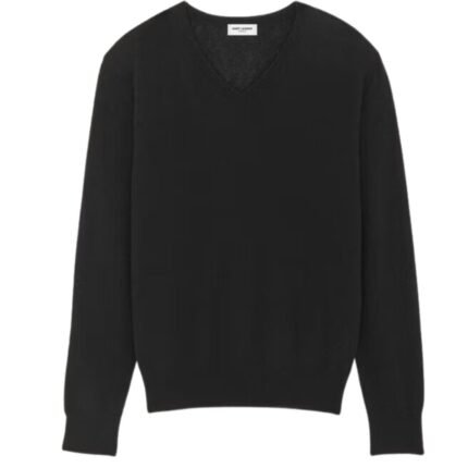 SAINT LAURENT V-NECK SWEATER IN CASHMERE AND SILK