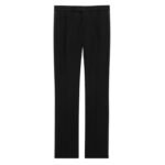 SAINT LAURENT TUXEDO STRAIGHT PANTS IN GRAIN DE POUDRE