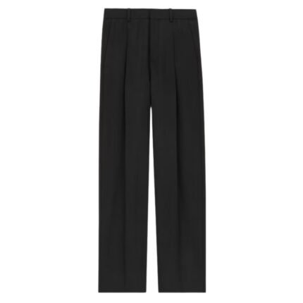 SAINT LAURENT HIGH-WAISTED PANTS IN WOOL CHINÉ
