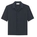 SAINT LAURENT SHIRT IN MATTE AND SHINY STRIPED SILK