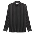 SAINT LAURENT SHIRT IN STRIPED SILK SATIN