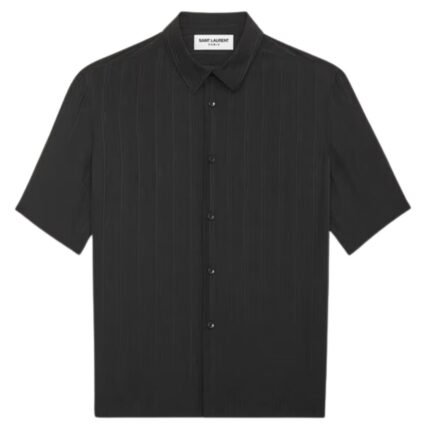 SAINT LAURENT SHIRT IN MATTE AND SHINY CASSANDRE STRIPED SILK