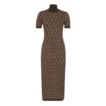 FENDI BROWN FF COTTON DRESS
