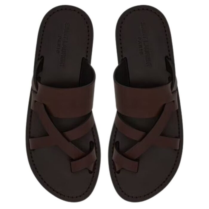 SAINT LAURENT CULVER MULES IN SMOOTH LEATHER