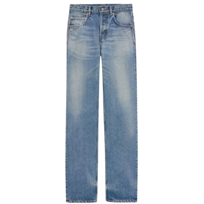 SAINT LAURENT BAGGY JEANS IN BENJAMIN BLUE DENIM