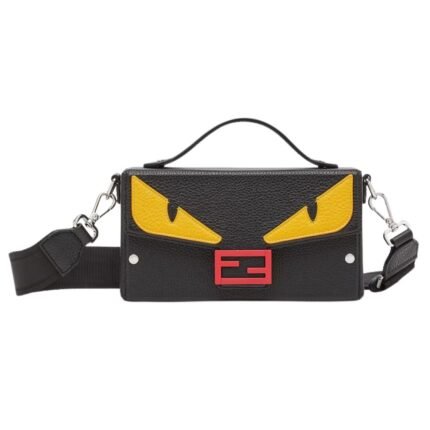 FENDI SOFT TRUNK BAGUETTE LUNAR NEW YEAR BLACK LEATHER BAG
