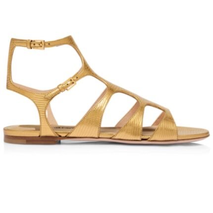 TOM FORD LAMINATED PRINTED LIZARD PARADIS SANDAL