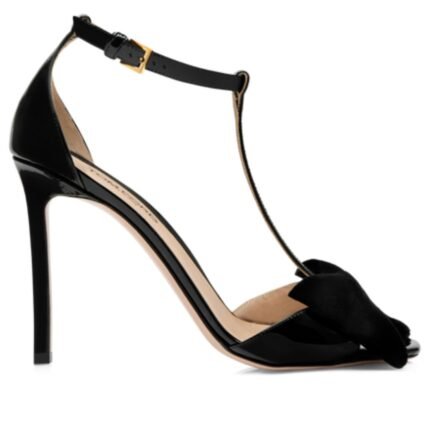 TOM FORD PATENT LEATHER AND VELVET BRIGITTE SANDAL