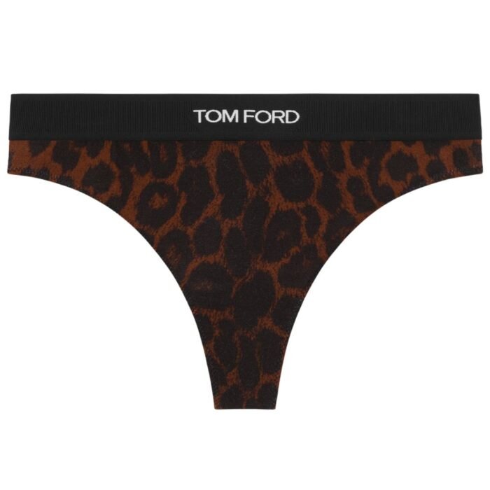 TOM FORD REFLECTED LEOPARD PRINTED MODAL SIGNATURE THONG