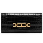 TOM FORD STAMPED CROCODILE LEATHER CONTINENTAL WALLET