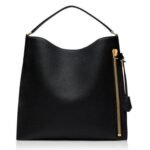TOM FORD GRAIN LEATHER ALIX LARGE HOBO SILK TAUPE