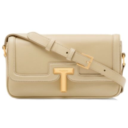 TOM FORD SMOOTH LEATHER WALLIS EAST WEST SHOULDER BAG CAPPUCCINO