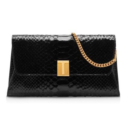 TOM FORD STAMPED PYTHON LEATHER NOBILE CLUTCH