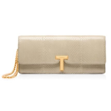 TOM FORD SNAKESKIN WALLIS CLUTCH