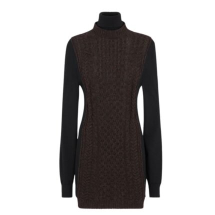 FENDI DARK PURPLE WOOL DRESS