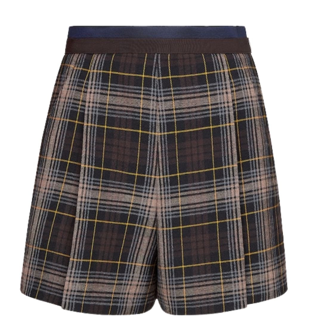 1 FENDI BROWN FENDI TARTAN SHORTS