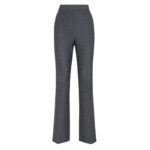 FENDI BLACK PINSTRIPED WOOL PANTS