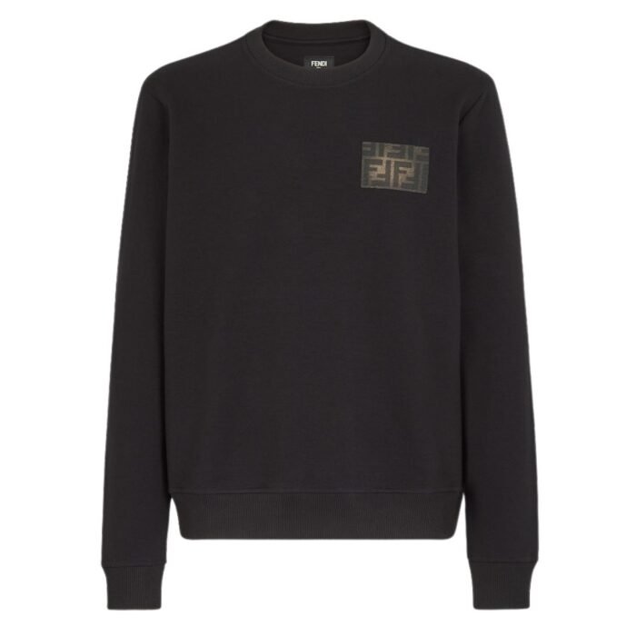 FENDI BLACK JERSEY SWEATSHIRT