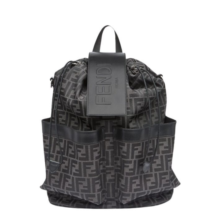 FENDI STRIKE MEDIUM FF JACQUARD FABRIC BACKPACK