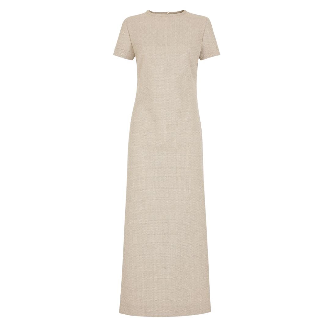 1 FENDI DRESS CHAMPAGNE COLORED SILK