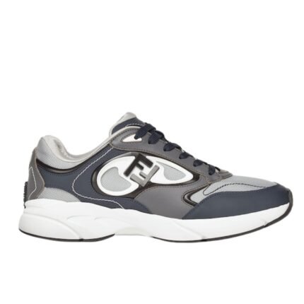 FENDI FORWARD SNEAKERS MESH AND LEATHER LOW-TOPS