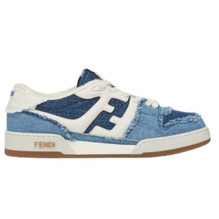 FENDI MATCH SNEAKERS BLUE DENIM LOW-TOPS