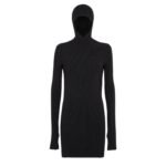 FENDI BLACK WOOL AND SILK DRESS