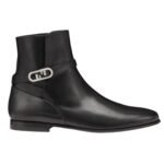 FENDI O'LOCK ANKLE BOOTS BLACK LEATHER