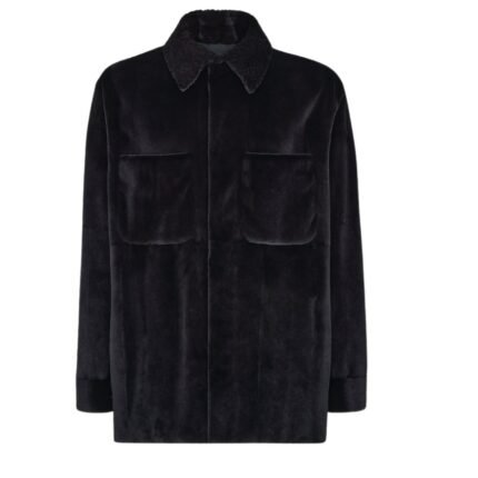 FENDI NAVY BLUE MINK BLOUSON