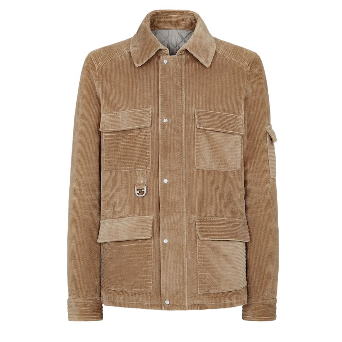 1 FENDI LIGHT BROWN CORDUROY BLOUSON