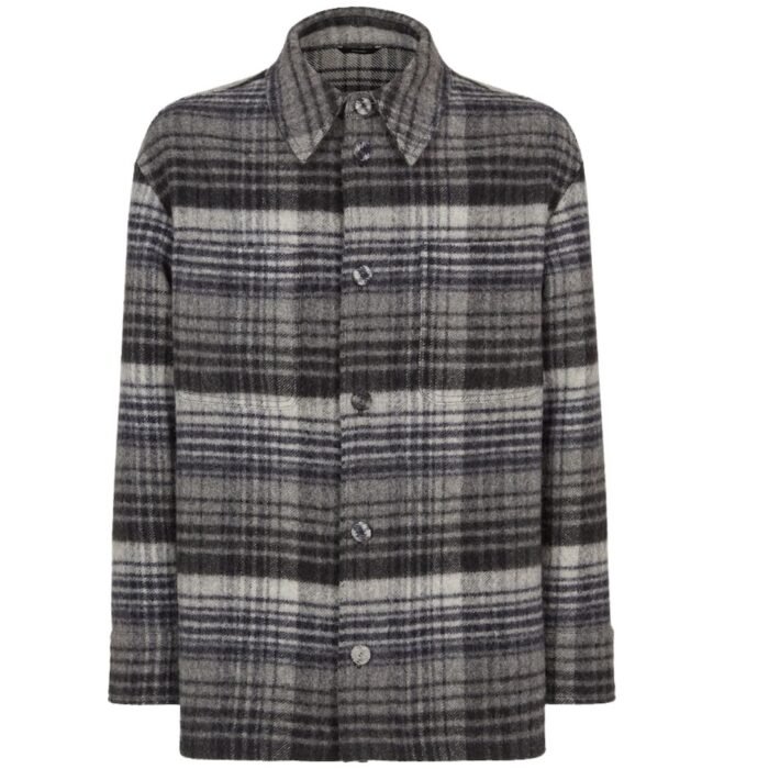 FENDI BLOUSON GRAY FLANNEL GO TO JACKET