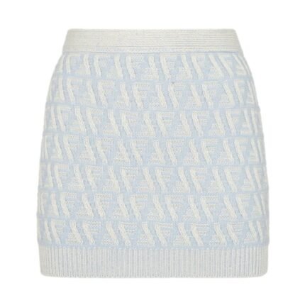 FENDI FF CASHMERE AND WOOL MINI SKIRT