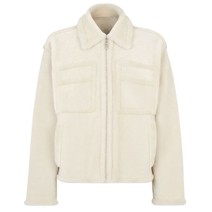 FENDI WHITE SHEARLING BLOUSON